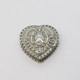 Victorian Sterling Silver Heart Shaped Pill Box Antique 1900 Birmingham