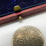 Queen Anne Silver Sixpence Coin 1707 Edinburgh Mint Antique Fine Condition