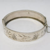 Victorian Aesthetic Sterling Silver Swallow Bangle Antique 1882 Birmingham