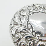 Victorian Sterling Silver & Cut Glass Dressing Table Jar 1899 Chester Antique
