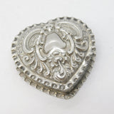 Victorian Sterling Silver Heart Shaped Pill Box Antique 1900 Birmingham
