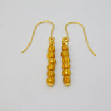 Ancient Roman 24ct Gold Beads on Contemporary 9ct Gold Pair of Hook Earrings