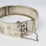 Victorian Aesthetic Sterling Silver Swallow Bangle Antique 1882 Birmingham