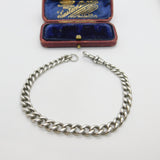 Victorian Sterling Silver Graduating Albert Watch Chain Curb Bracelet 1896