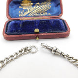 Victorian Sterling Silver Graduating Albert Watch Chain Curb Bracelet 1896