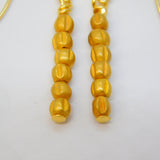 Ancient Roman 24ct Gold Beads on Contemporary 9ct Gold Pair of Hook Earrings