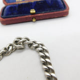 Victorian Sterling Silver Graduating Albert Watch Chain Curb Bracelet 1896