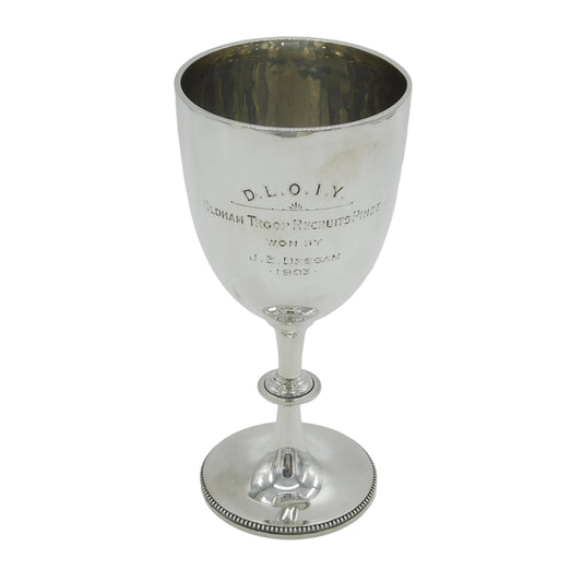 Victorian Sterling Silver Goblet Cup of Military Interest Antique 1901 London