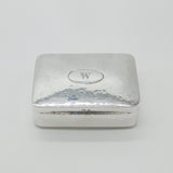 Arts & Crafts Planished Sterling Silver Box 'W' Initial Antique 1906 Edwardian