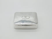 Arts & Crafts Planished Sterling Silver Box 'W' Initial Antique 1906 Edwardian