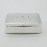Arts & Crafts Planished Sterling Silver Box 'W' Initial Antique 1906 Edwardian