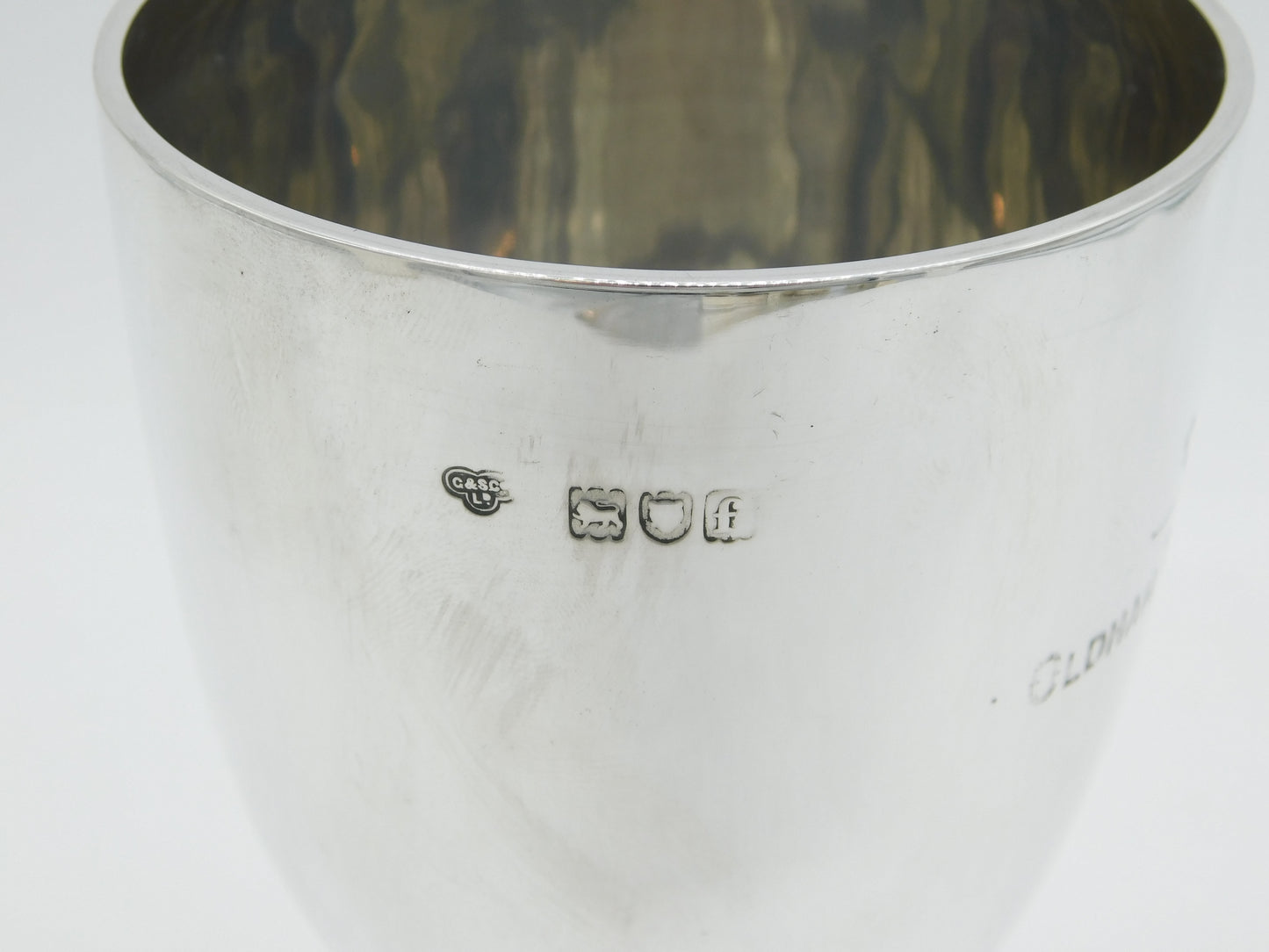 Victorian Sterling Silver Goblet Cup of Military Interest Antique 1901 London