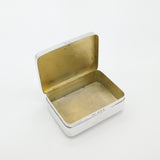 Arts & Crafts Planished Sterling Silver Box 'W' Initial Antique 1906 Edwardian