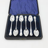 Boxed Set of Scottish Victorian Reverse Fiddle Pattern Tea Spoons 1882 Edinburgh