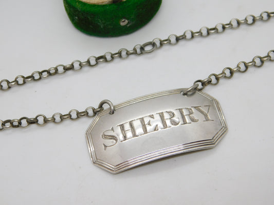 George IV Sterling Silver Bright Cut Sherry Decanter Label Antique 1827 London