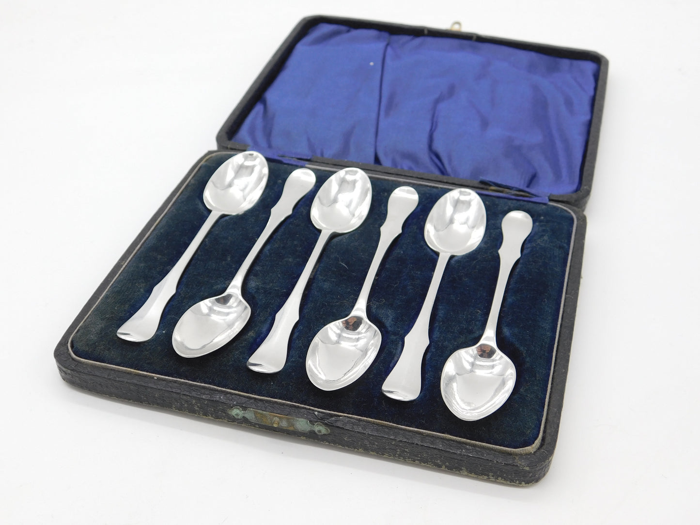 Boxed Set of Scottish Victorian Reverse Fiddle Pattern Tea Spoons 1882 Edinburgh