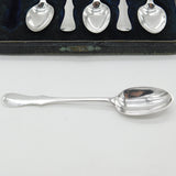 Boxed Set of Scottish Victorian Reverse Fiddle Pattern Tea Spoons 1882 Edinburgh