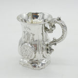 Victorian Sterling Silver Floral Pattern Christening Mug Antique 1864 Birmingham