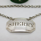 George IV Sterling Silver Bright Cut Sherry Decanter Label Antique 1828 London