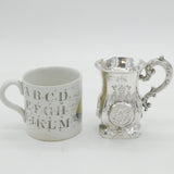 Victorian Sterling Silver Floral Pattern Christening Mug Antique 1864 Birmingham