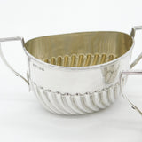 Victorian Sterling Silver Scroll Pattern Sugar Bowl & Cream Jug 1889 Sheffield