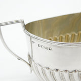 Victorian Sterling Silver Scroll Pattern Sugar Bowl & Cream Jug 1889 Sheffield