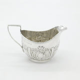 Edwardian Sterling Silver Floral Repousse Cream Jug Antique 1904 Birmingham