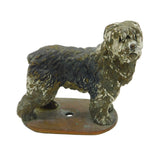 20th Century Heavy Cast Metal English Sheepdog Car Bonnet Mascot Antique c1950