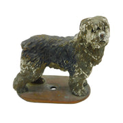20th Century Heavy Cast Metal English Sheepdog Car Bonnet Mascot Antique c1950