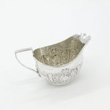 Edwardian Sterling Silver Floral Repousse Cream Jug Antique 1904 Birmingham