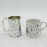 Victorian Sterling Silver Floral Pattern Christening Mug Antique 1890 London