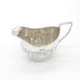 Edwardian Sterling Silver Floral Repousse Cream Jug Antique 1904 Birmingham