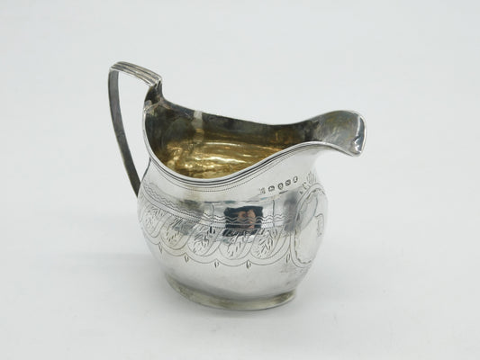 George III Sterling Silver 'D' Initial Cream Jug Antique 1808 London