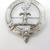 Scottish Sterling Silver Clan MacLellan 'Think On' Kilt Brooch Vintage 1957 Edinburgh