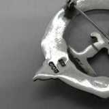 Scottish Sterling Silver Clan MacLellan 'Think On' Kilt Brooch Vintage 1957 Edinburgh
