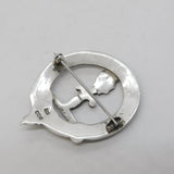 Scottish Sterling Silver Clan MacLellan 'Think On' Kilt Brooch Vintage 1957 Edinburgh