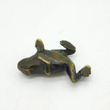 19th Century Cold Painted Bronze Miniature Frog Ornament Antique c1880