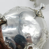 Pair of Victorian Sterling Silver Lion Mask Salt Cellars 1862 London Antique