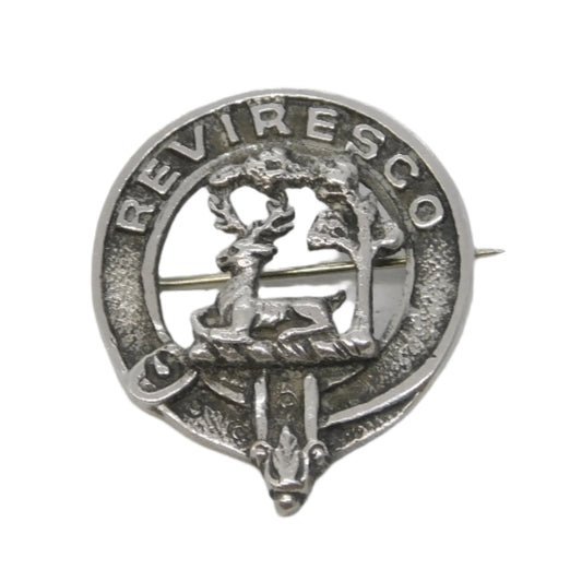 Scottish Sterling Silver Clan Maxwell Reviresco Brooch Vintage 1953 Edinburgh