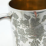 Victorian Sterling Silver Tree Vine Pattern Christening Mug Antique 1897 London