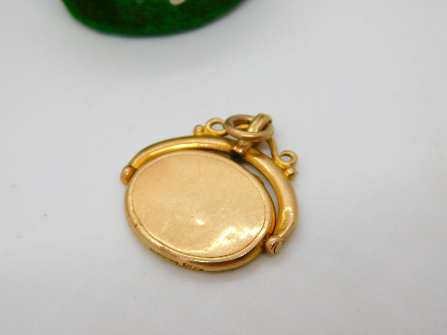 Victorian 9ct Yellow Gold Monogram Swivel Locket Pendant Antique 1871 Birmingham