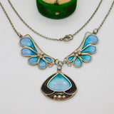 Pat Cheney Scottish Sterling Silver Art Nouveau Style Enamel Necklace Vintage