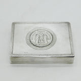 19th Century French .950 Silver Coin Set Trinket Box Antique 1875