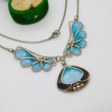 Pat Cheney Scottish Sterling Silver Art Nouveau Style Enamel Necklace Vintage