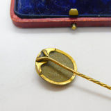Grand Tour Yellow Metal & Carved Lava Classical Stick Pin c1830 Antique
