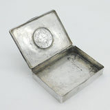 19th Century French .950 Silver Coin Set Trinket Box Antique 1875