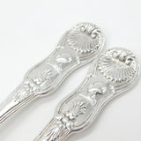 Pair Georgian Sterling Silver Kings Pattern Table Spoons Slavery Abolition Interest 1827 Glasgow
