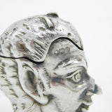 Edwardian Sterling Silver Devil Head Vesta Case Antique 1907 Sheffield