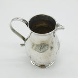 George I Sterling Silver Crested Cream Jug Antique 1727 London Humphrey Payne