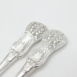 Pair Georgian Sterling Silver Kings Pattern Table Spoons Slavery Abolition Interest 1827 Glasgow